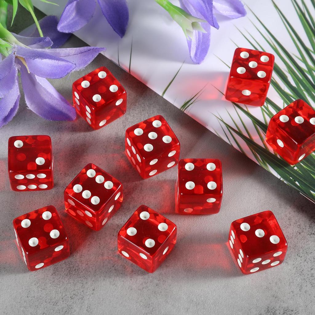 19mm Six Sided Dices Acrylic Game Dices Classroom Colorful Teaching Dices Educational Counting Toy Math Learning Tool