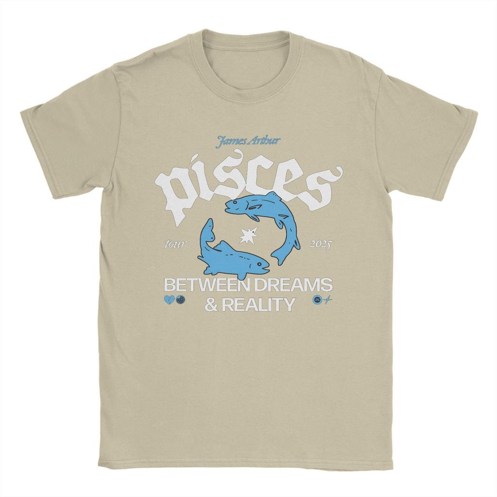 Men TShirts James Arthur Pisces  Casual Pure Cotton Tees Short Sleeve  T Shirts Crew Neck Clothes Plus Size