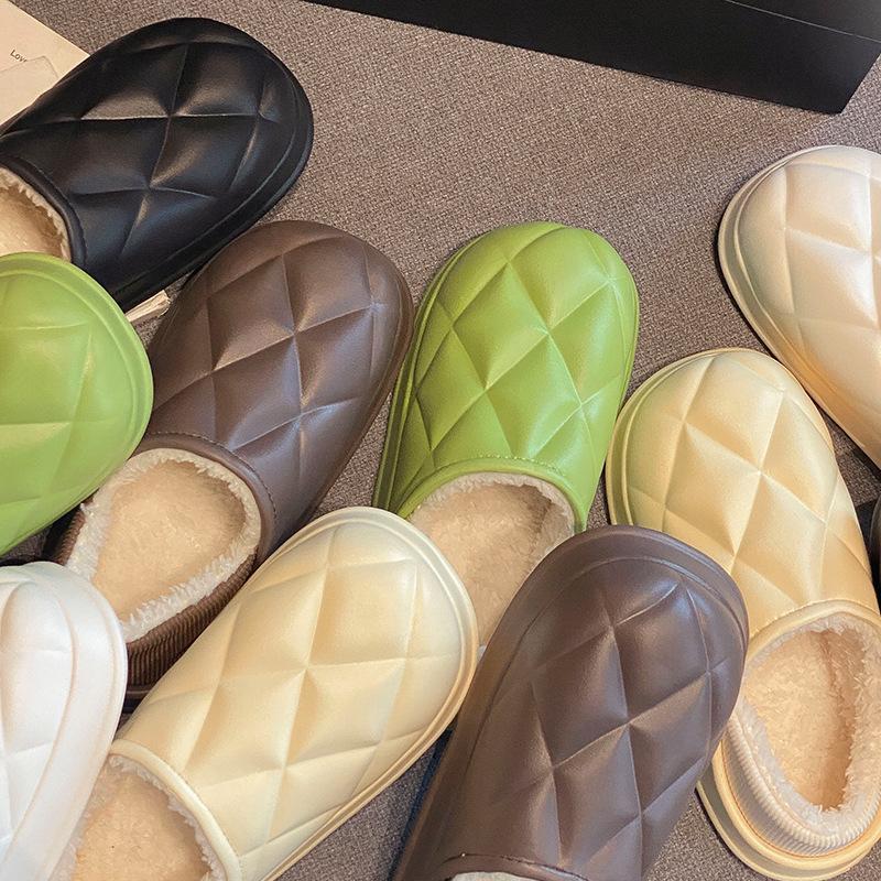 Хлопковые тапочки женские сумки и верхняя одежда плюшевая обувь плюшевые парные домашние тапочки мужские комнатные толстая подошва мягкие