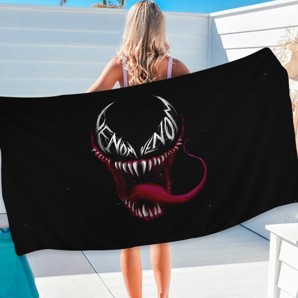 Пляжное полотенце из микрофибры Venom Впитывающее Быстросохнущее Мягкое Полотенце для Йоги, Плавания, Отдыха, Альпинизма