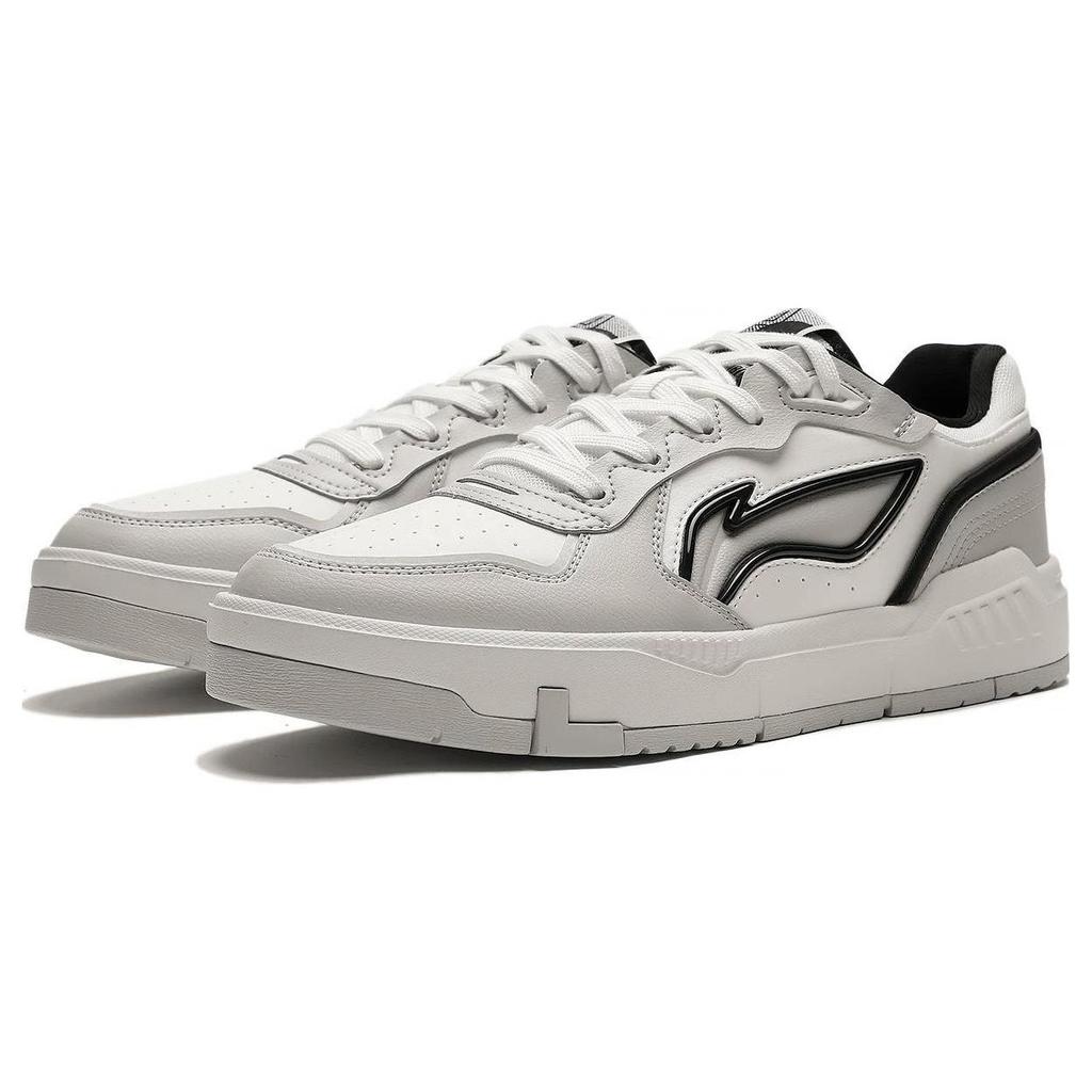 Li-Ning Light Trend Synthetic Leather Non-Slip Wear-Resistant Low-Top Skate Shoes Men Sneakers Light-Gray AGCT009-3