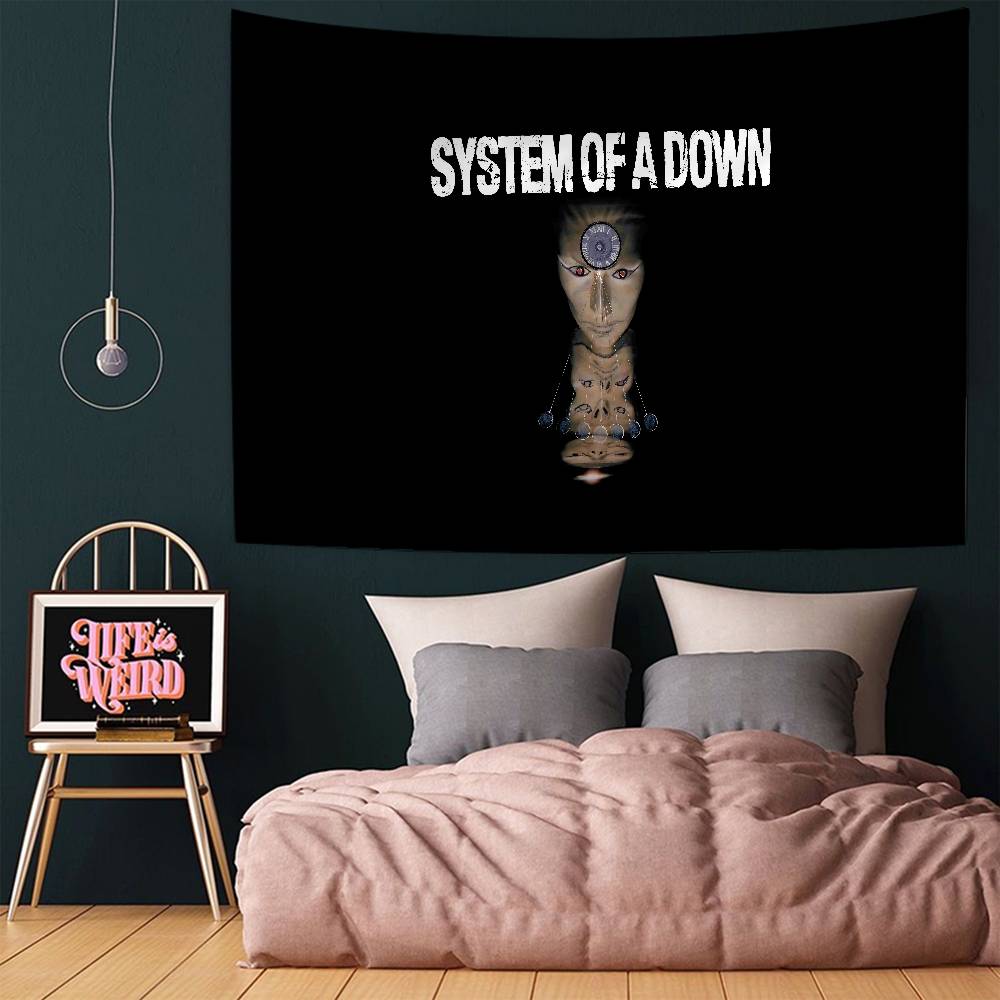 System Of A Down Группа Цветной Гобелен Настенное Полотно Хиппи Цветок Настенные Ковры Декор Комнаты в Общежитии Настенное Искусство Декор