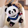 Soft Stuffed Animal Toy Cute Doctor Hat Panda Doll Plush Panda Ornaments  Students Gift