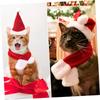 1-10PCS Pet Christmas Hat And Scarf Outfit Soft Costume Set For Cats And Small Dogs Holiday Party Dress Up Accessories