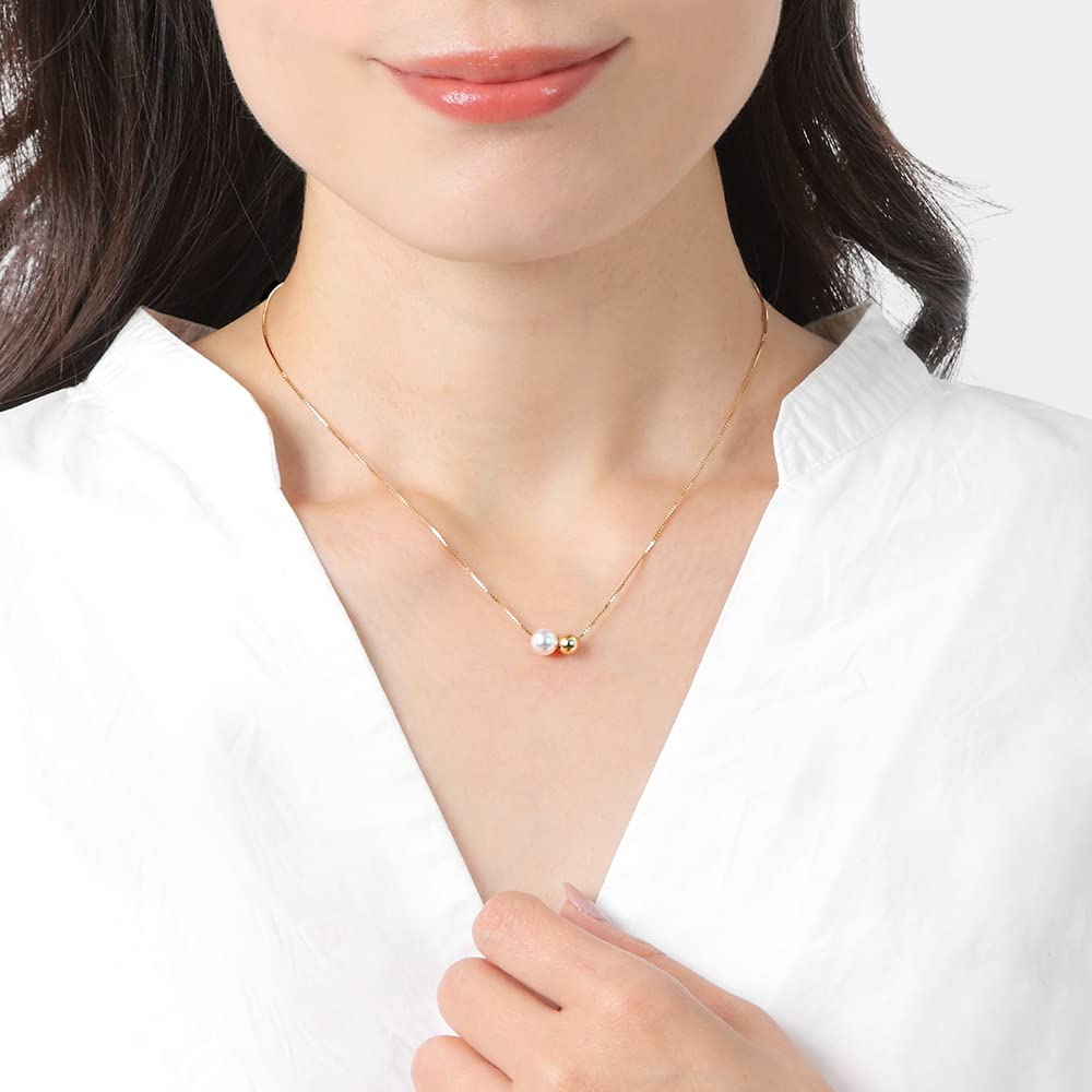 Sphere Pearl Pendant K18 Pearl Necklace [Moon Label] Women's [Gift Wrapped]