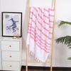 Turkish Cotton Striped Beach Towel with Tassels – Absorbent, Ideal for Bathing, Swimming, and Sun Protection