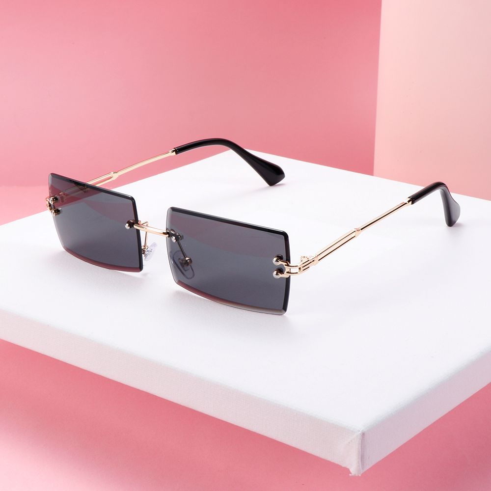Women and Men UV400 Rimless Fashion Sunglasses Shades Rectangle Sun Glasses Square Sunglasses