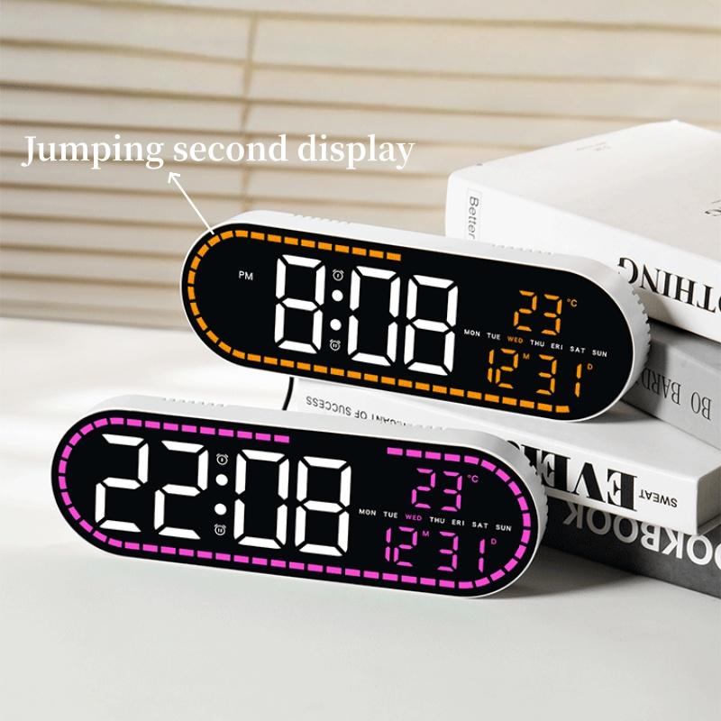 Цифровые настенные часы Температура Светодиодные часы Неделя Дата 2 Будильника Регулировка яркости Таймер Повтор Секунда 12/24 ч Часы с питанием от USB