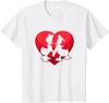 Hot Fashion Disney Donald and Daisy Duck Valentine's Day Heart T-Shirt S-4XL Four Seasons Gift