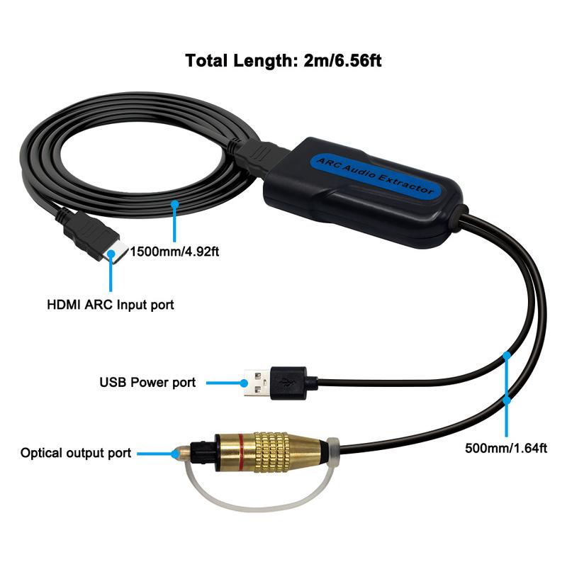 HDMI ARC eARC Аудио Экстрактор HDMI-Совместимый в SPDIF Оптический TOSLINK Стерео Выход Разветвитель Адаптер Аудио Конвертер