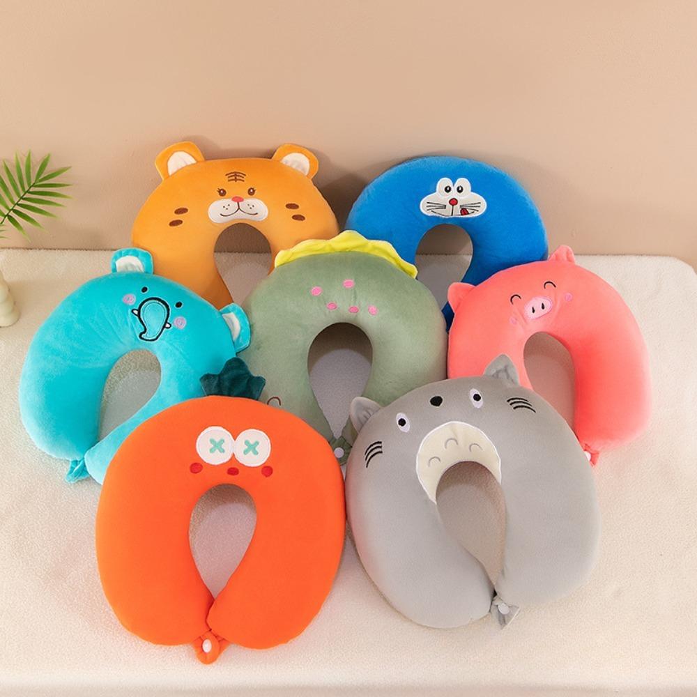 Подушка для путешествий, Подушка для шеи, Поддержка шеи, головы и подбородка, Милая дорожная подушка для шеи с рисунком для мальчиков и девочек, Дорожные аксессуары для самолета, автомобиля, откидывания