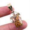 Натуральная марьямская яшма 925 проба стерлинговое серебро подарок двухцветная подвеска 1,75" h4D26