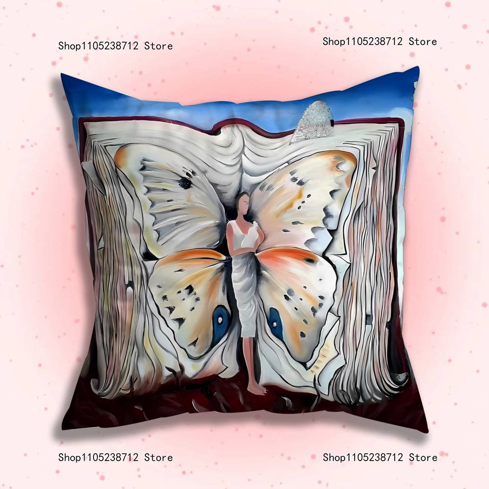 S-Salvador Dali The Persistence Of Memory Clocks Pillow Case Plush Fabric Soft Pillowcase Sided Print Sofa Cushion Cover Throw