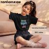 Tang Shi Girls' 2026 Summer Cotton Short Sleeve T-Shirt