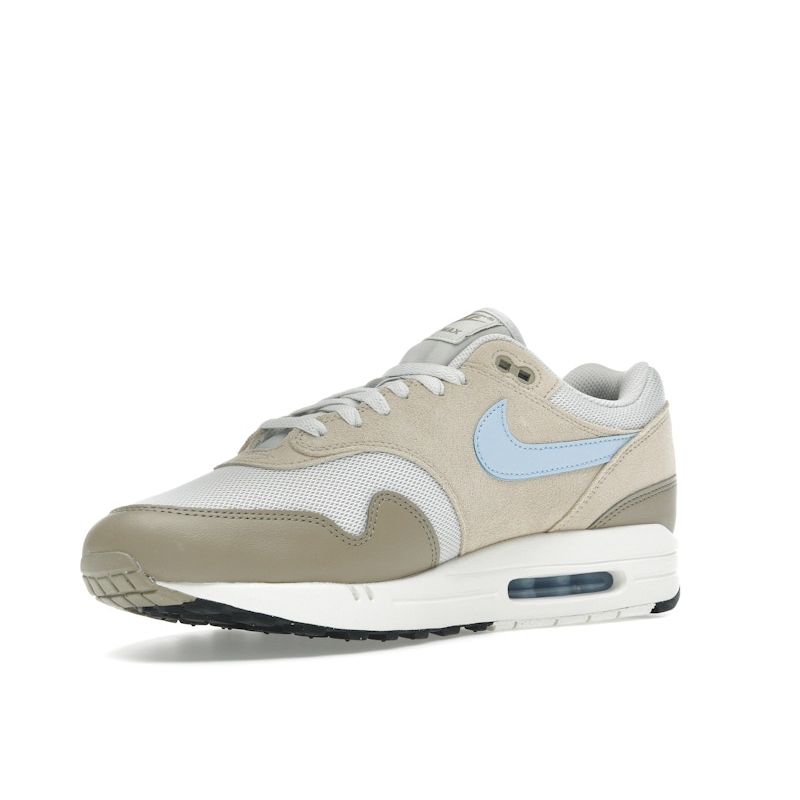 Nike Air Max 1 Essential Light Bone Psychic Blue унисекс кроссовки кремовые Sanddrift хаки FZ5808-009