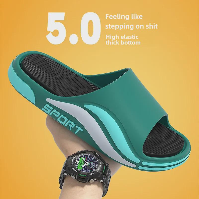 Прочные мужские и женские тапочки с высокой эластичностью и толстой подошвой для лета, идеально подходят для использования на открытом воздухе и домашнего купания