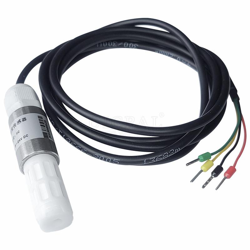 RS485 Temperature Humidity Sensor Probe Cable SHT40 PE Shell Digital Capacitance Sensors for Greenhouse 2M Length I2C Output