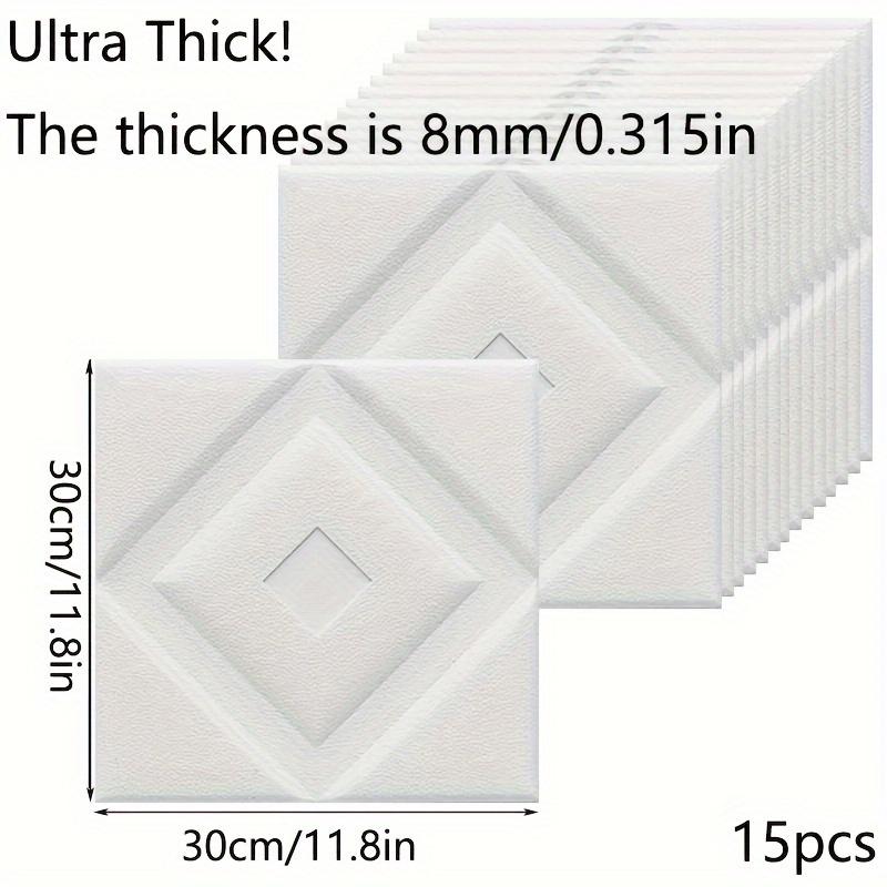 Ultra Thick 0.315in 15/20pcs 3D Wall Tiles Waterproof Moisture-Proof Ceiling Stickers Strong Adhesive Easy To Peel Off