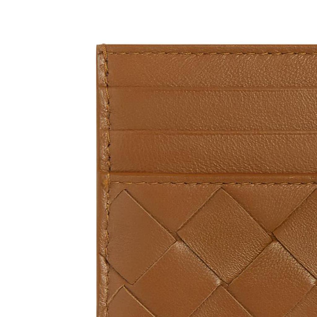 Bottega Veneta Intrecciato Woven Lambskin Wallet Card Holder Women Wallets Brown 742325VCPP32650