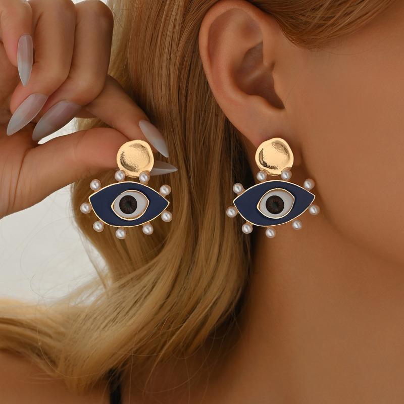 Серьги Глаз Дьявола Ювелирные изделия Легкая Роскошь Премиум Ретро Нишевые Жемчужные Серьги-Капли Воды Женские