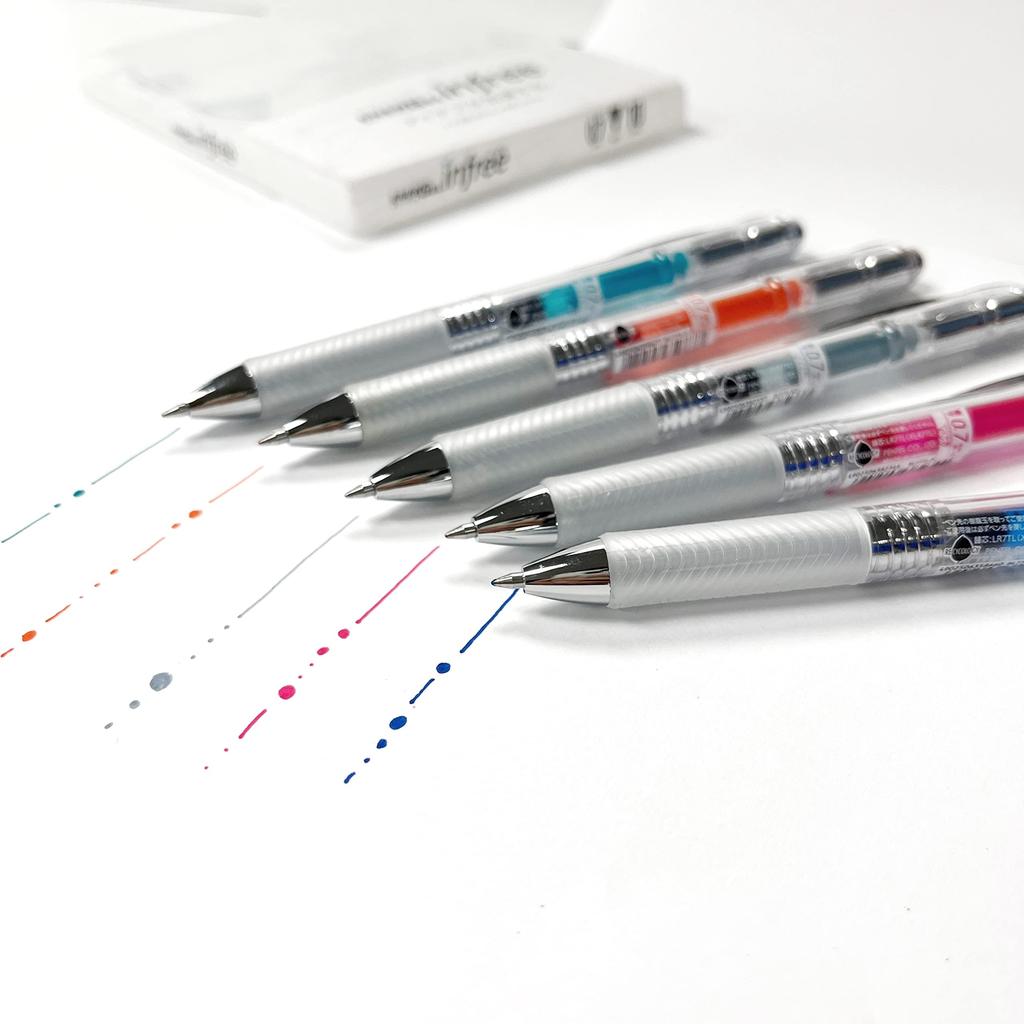 Шариковая ручка Pentel Гелевые чернила Energel Infree Прозрачный корпус 10 цветов 0,7 мм BL77TL-10