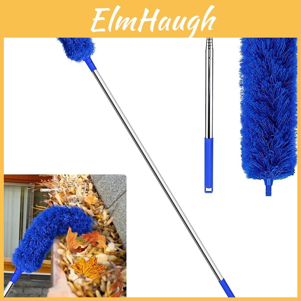 Roof And Gutter Cleaning Tool With Telescopic Pole And Dust Brush For Household Use