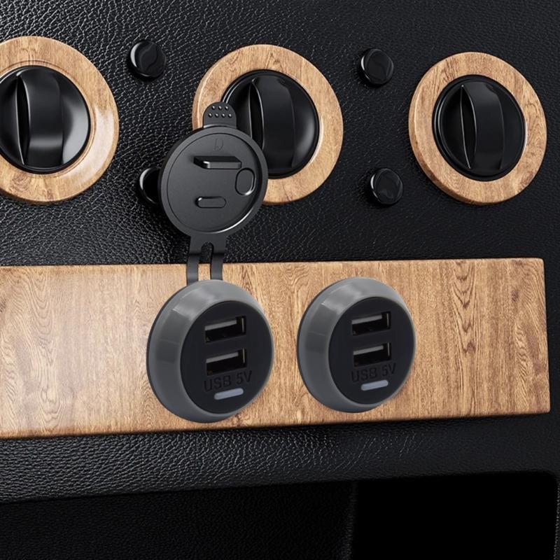 Двойное USB зарядное гнездо Розетка питания 3.1А/4.8А/3.1А до 4.2А для автомобиля, лодки, морского судна, дома на колесах, мобильного устройства