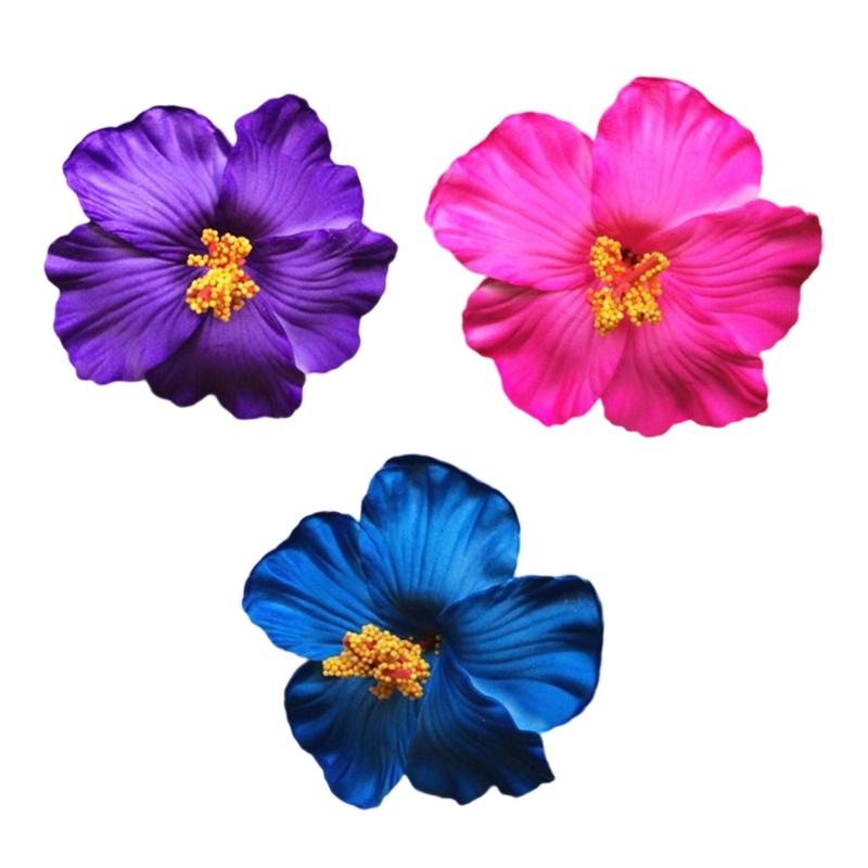 Pack Of 3 Flower Hair Clip For Women Slip Resistant Plumeria Plan Party Wedding Hair Styling