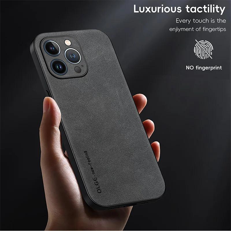 Роскошный кожаный чехол для телефона для iPhone 17 16 15 14 13 12 11 Pro Max Plus 17 Air Силиконовый Мягкая Защита Ударопрочный Чехол Funda