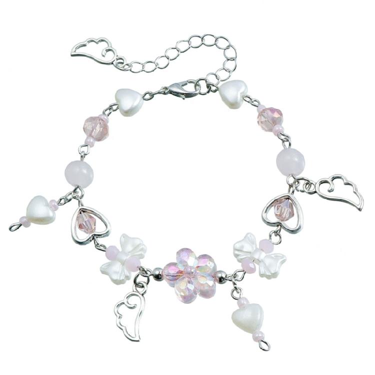 Цветочные браслеты-бантики для женщин, эстетичные, милые, ручные цепочки, праздничные украшения, подарок