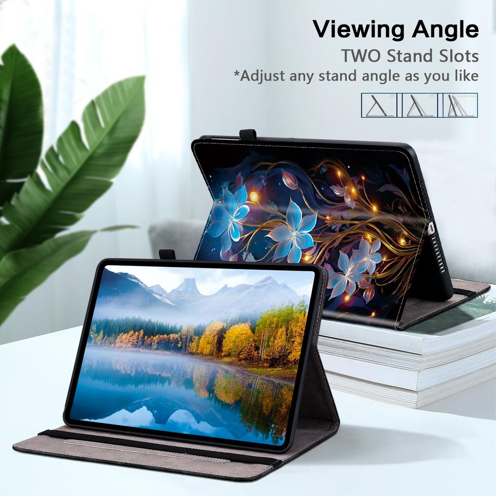 Чехол из искусственной кожи для планшета Xiaomi Redmi Pad SE 8.7 - 11 стилей! Прочный, с 2 слотами для подставки, держателем для карандашей и слотами для карточек, гибкая задняя крышка из ТПУ