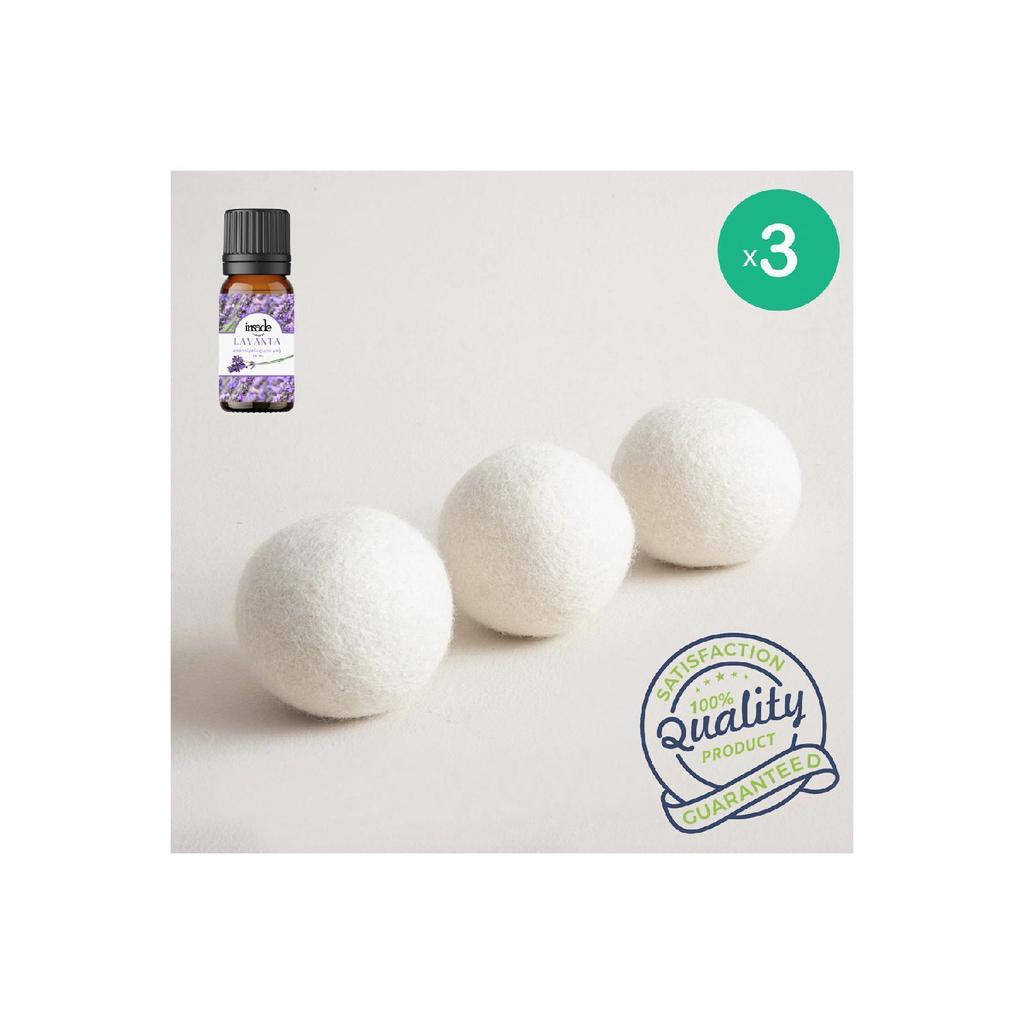 3 Pieces Dryer Ball Natural Softener Dryer Wool Dryer Balls With Lavender Essence Gift