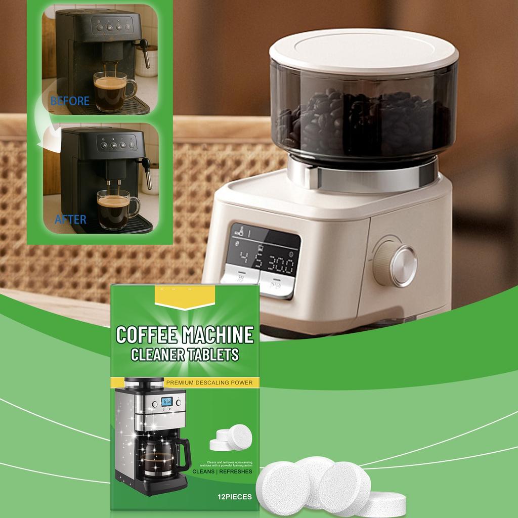 Coffee Machine Cleaning Tablets, Descaling And Cleaning Labels, Drip Filter Coffee, Machine Cleaning Effervescent Tablets