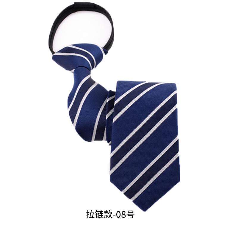 Wind Dress Jacquard Polyester Zipper Tie Men'S Business Occupation Easy To Pull Lazy Tie
