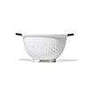 3-Quarter Plastic Colander with Legs, White, with Efficient Draining Design
