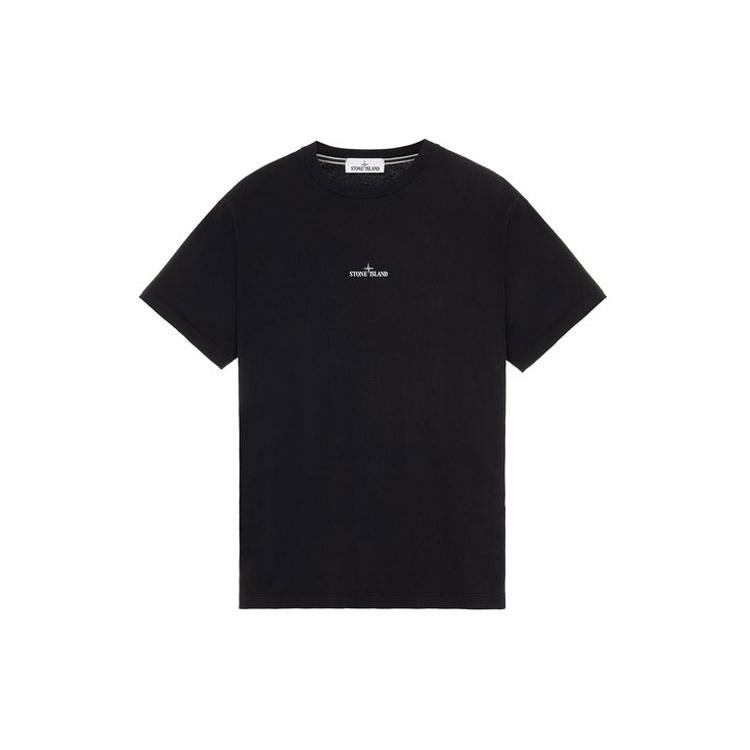 STONE ISLAND Мужская футболка 'Черный' с принтом Tricromia Three 76152NS94-V0029