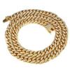 Rockyu Brand 18K Gold Curb Chain Necklace with Miami Cuban Link and 18K Gold Thick Hip Hop Cool Halloween Fashion Accessory Men's Zirconia, Plated,