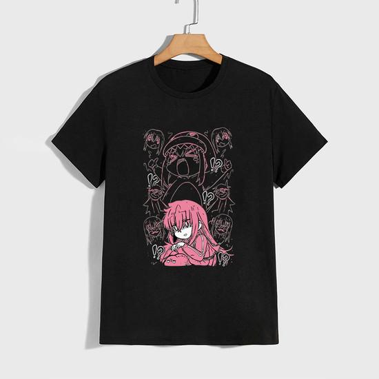 High Quality Pure Cotton T-shirt Kessoku Band Print Tshirt Men Women Daily Casual Comfort Tees Japan Anime Short Sleeve Top