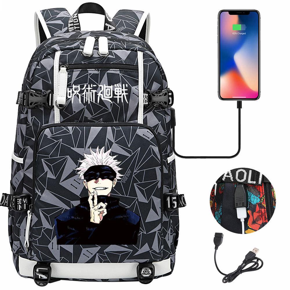 Рюкзак с USB-наушниками с принтом Jujutsu Kaisen