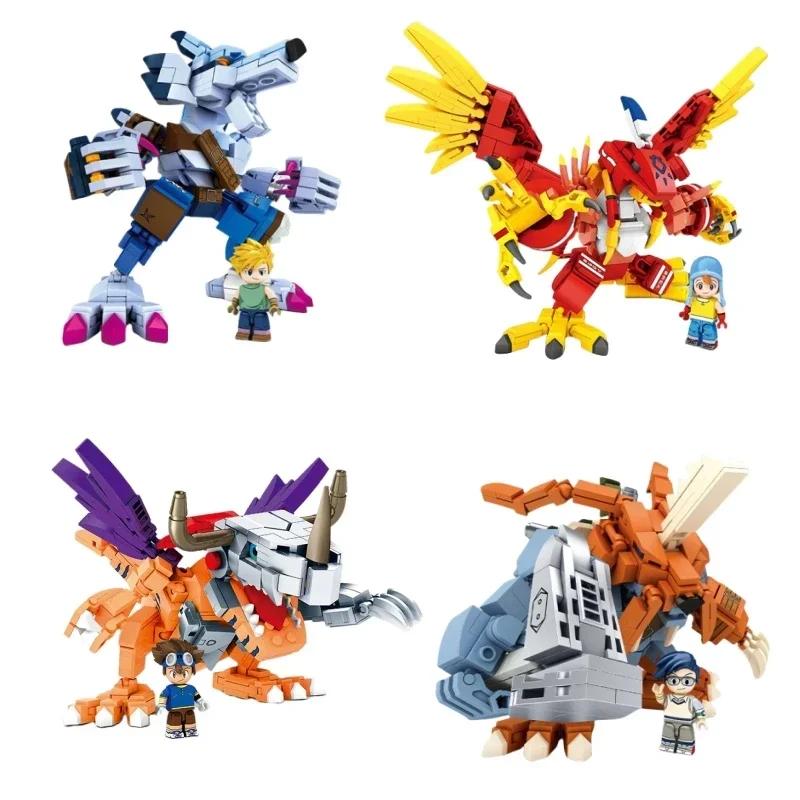 NEW BLOCK Digimon Assembling Building Blocks Battle Greymon Agumon Toy Anime Ornaments Model Children's Holiday Gift