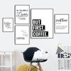 But First Coffee Quotes Kitchen Canvas Painting Nordic Black White Posters Print Modern Wall Art Picture Bar Cafe Decor HD3093