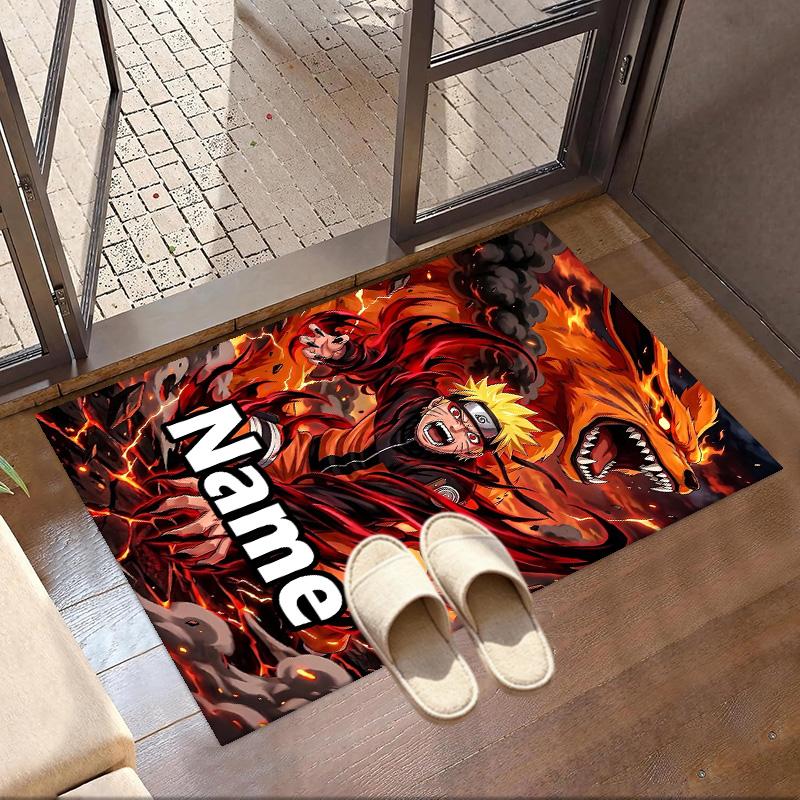 Custom Name Personalized Demon Slayer Print Carpet, Versatile Home Decor Rug, for Playroom, Apartment, Balcony, Entryway, Hallway Gift