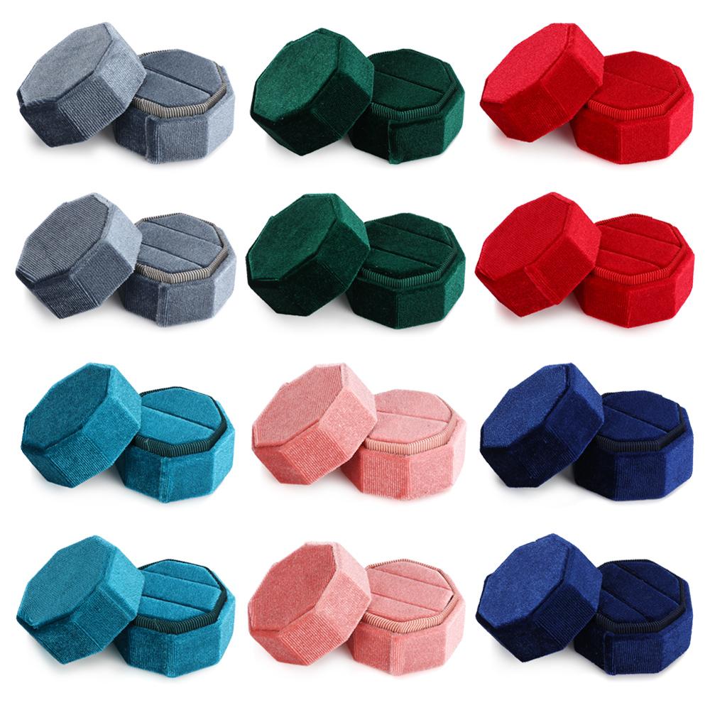 Высококачественная изысканная свадебная шкатулка для хранения колец со съемной крышкой, бархатная шкатулка для хранения ювелирных изделий