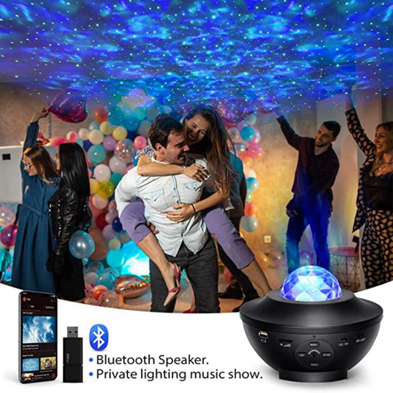 Красочная лампа, звездное небо, галактика, проектор, Bluetooth, голосовое управление, музыкальный плеер, светодиодный ночник, проекция на День святого Валентина