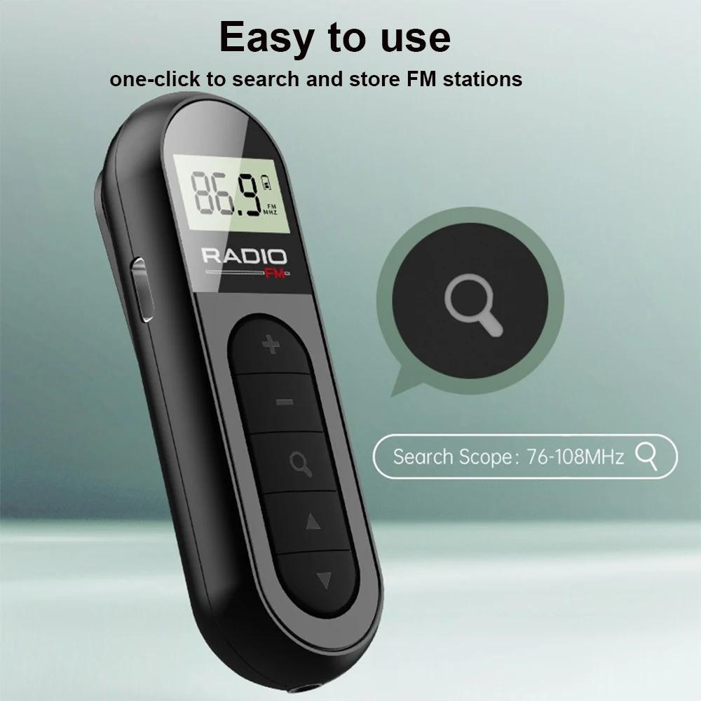 Rechargeable Portable FM Radio Pocket Digital Radio,Transistor Walkman Small Radio On Batteries for Hiking Walking