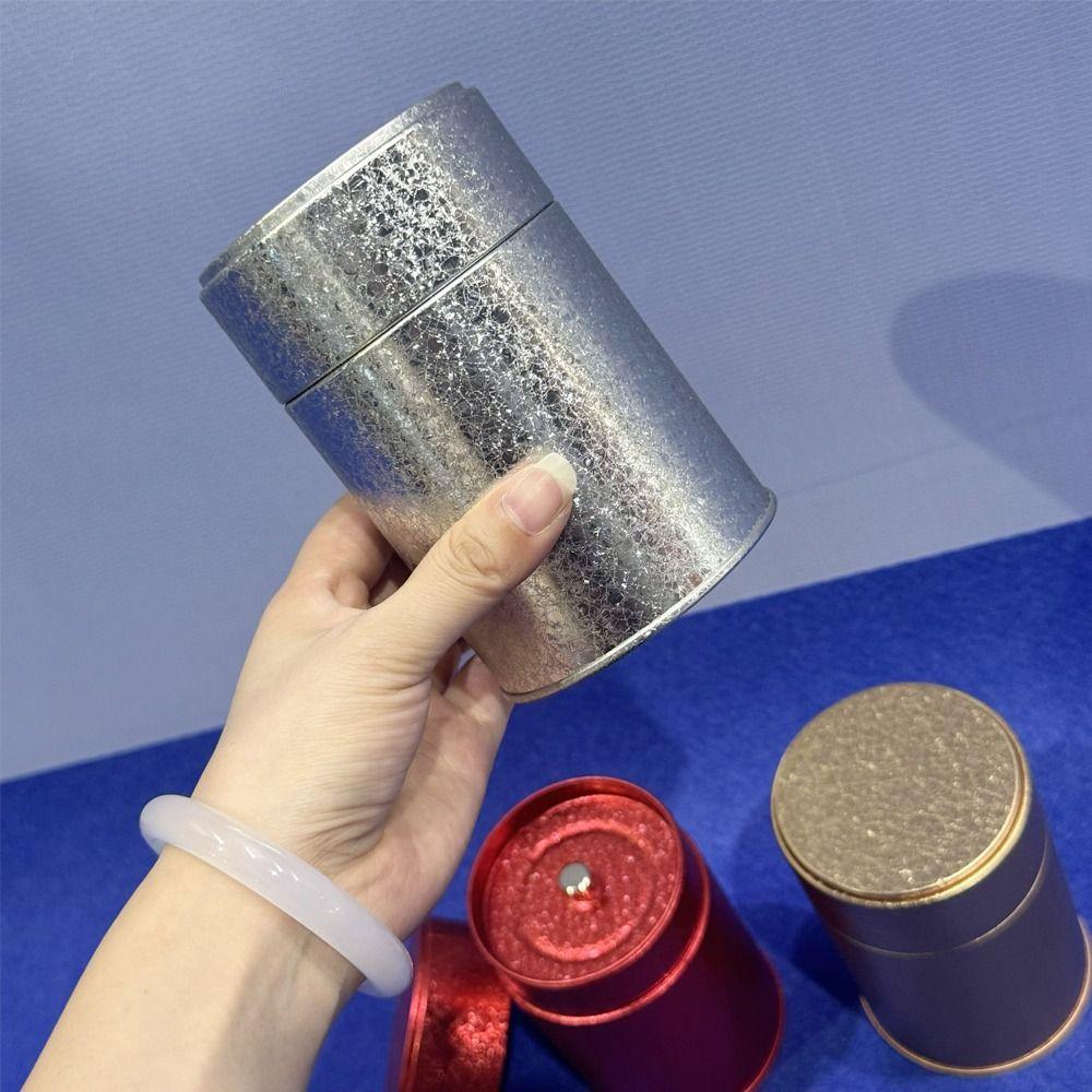 Mini Size Tea Jar Circular Shape Metal Box Storage Supplies Iron Can Tea Storage