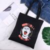 Akira Print Reusable Shopping Bag Women Canvas Tote Bags Printing Eco Bag Cartoon Shopper Shoulder Bags Black