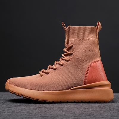 Большие размеры, высокие модные носки, женская обувь на шнуровке, повседневная и легкая обувь для ходьбы с мягкой подошвой