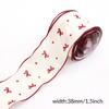 5 Yards Imitation Cotton Linen Bowknot Printed Ribbon Linen Ribbon  Wedding Bouquet Decoration