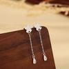 Flower Tassel Earrings Simple Temperament Design Earrings Niche Women Versatile Earrings